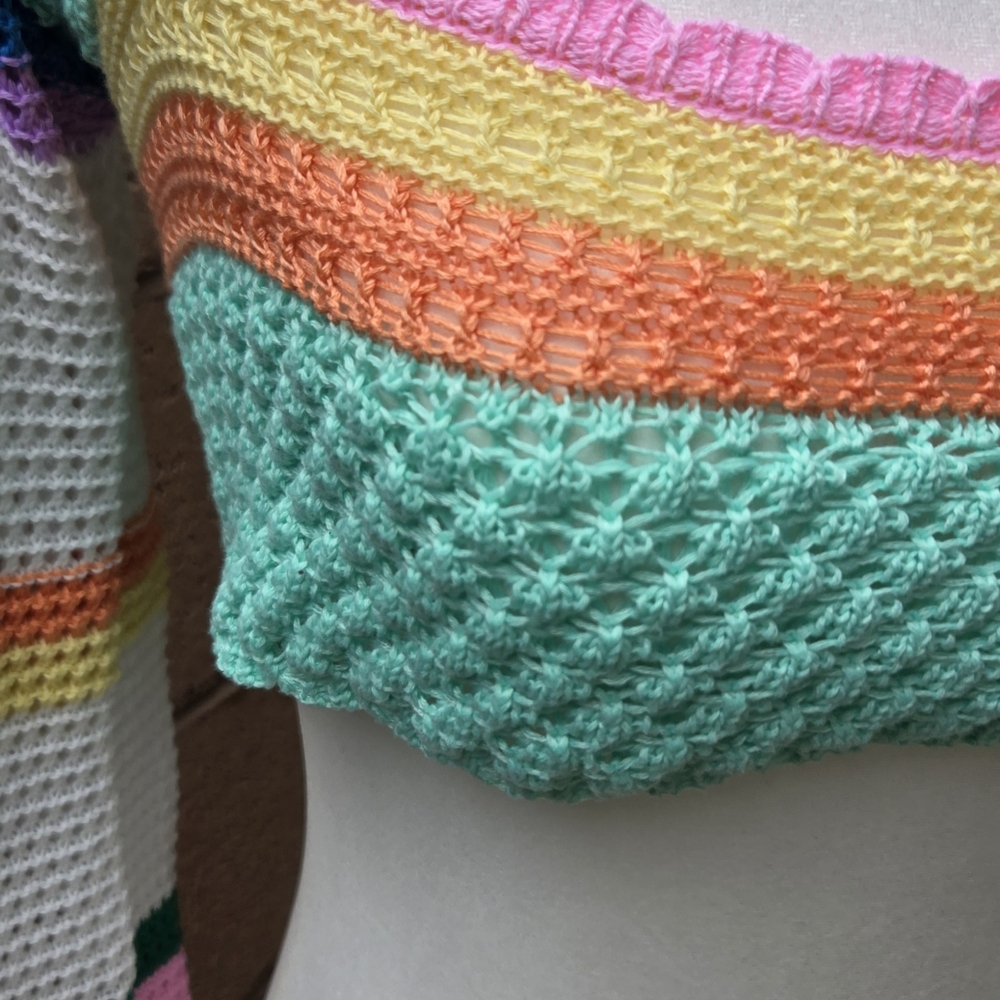 Boho Crochet Long Sleeve Crop Top - Picture 4 of 8